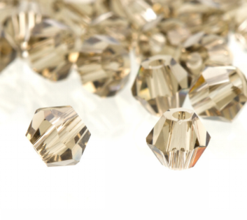 Facet kralen glas rondelle (konisch) 4 mm - Smoked Topaz (per 144 stuks)