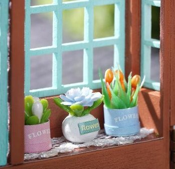 Mini Dollhouse - Villa - Manxing Dessert Shop bloemen