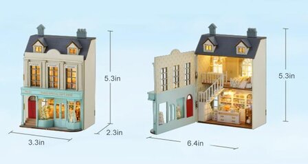 Mini Dollhouse - Villa - Special Gift Shop afmetingen