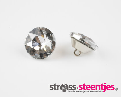 Strass knopen 25 mm crystal