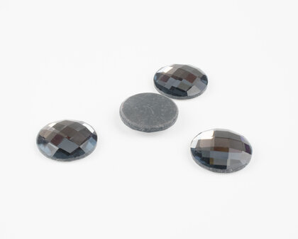 Chessboard rond 18 mm Kleur Black Diamond (per 4 stuks)