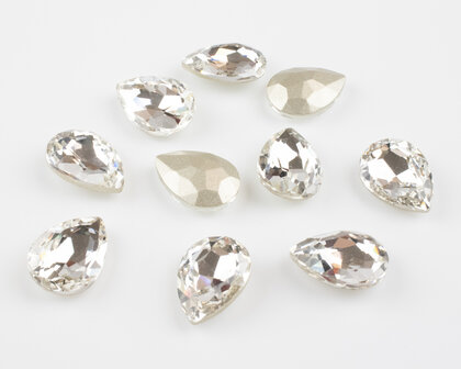 Fancy Stones - Pear (druppel) Crystal 13x18 mm  zonder logo