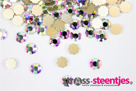 Bloemetje SS30 Crystal AB Non hotfix Rhinestones figuren Superior Glamour kwaliteit  met logo