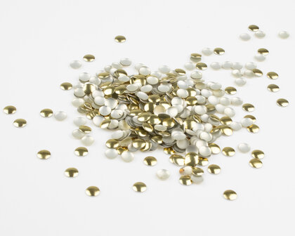 Hotfix Nailheads Kleur Licht Goud rond 4 mm (ca. 350 stuks)