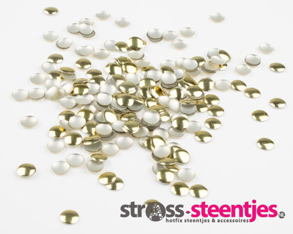 Hotfix Nailheads Kleur Licht Goud rond 5 mm (ca. 225 stuks) met logo