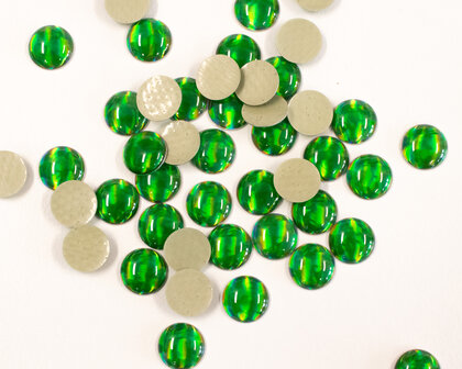 Hotfix Epoxy 4 mm Groen met holografische glans (ca. 275 stuks) groter