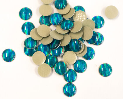 Hotfix Epoxy 8 mm Blauw met holografische glans (ca. 45 stuks)