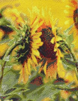 Diamond Painting pakket - 2 Zonnebloemen 30x40 cm resultaat