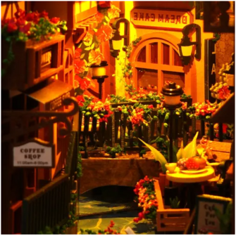 Book Nook - mini 3D wereld - Colmar Town ingezoomd binnenkant