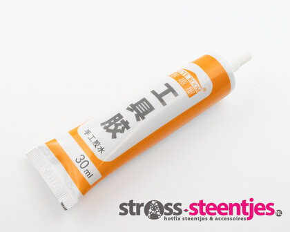 Transparante lijm 30ml in tube met logo