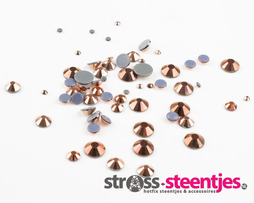 Rose Gold SS 30 Superior Glamour Hotfix steentjes (per 36 stuks) met logo