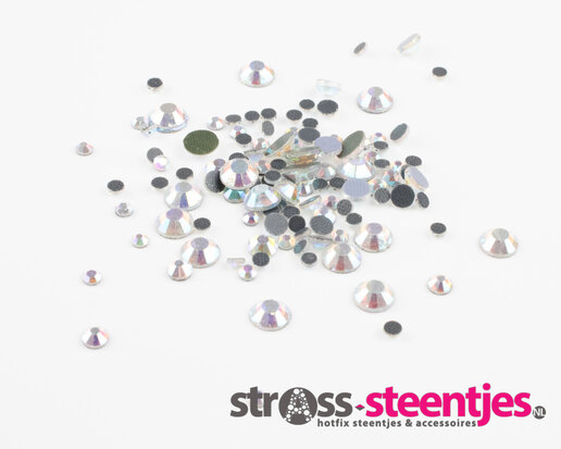 Crystal AB SS 40 Premium DMC kwaliteit Hotfix steentjes (per 36 stuks) met logo