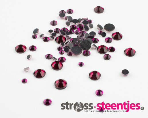 Fuchsia SS 6 Premium DMC kwaliteit Hotfix steentjes (per 720 stuks) met logo