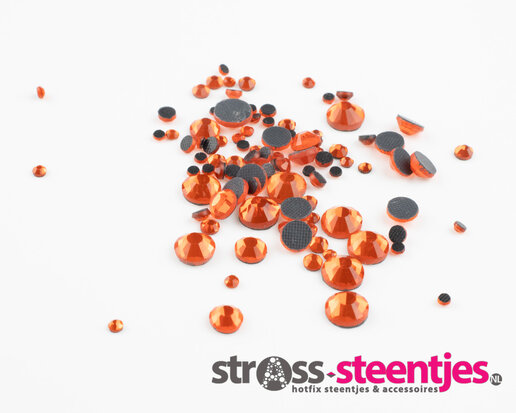 Orange SS 30 Premium DMC kwaliteit Hotfix steentjes (per 36 stuks) met logo