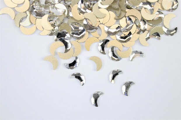 Halve Maan 8 mm Crystal Non hotfix Rhinestones figuren Superior Glamour kwaliteit  