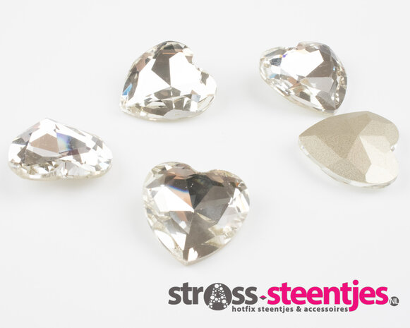 Fancy Stones - Heart (Hart) Crystal 27 mm (per 2 stuks) met logo