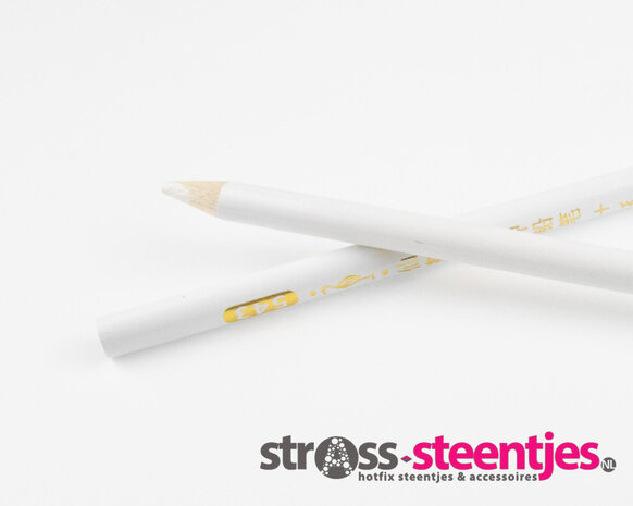 Witte hotfix picker pen met logo