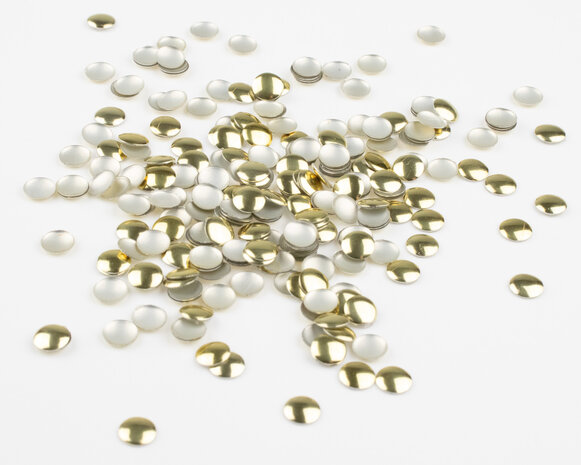 Hotfix Nailheads Kleur Licht Goud rond 5 mm (ca. 225 stuks)