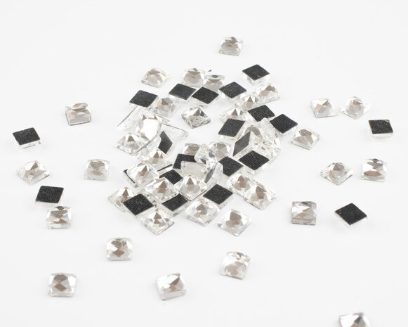 Hotfix steentjes DMC kwaliteit vierkant 4 mm Kleur Crystal 