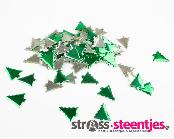 Hotfix Nailheads Kleur Groen kerstboom (ca. 100 stuks) met logo